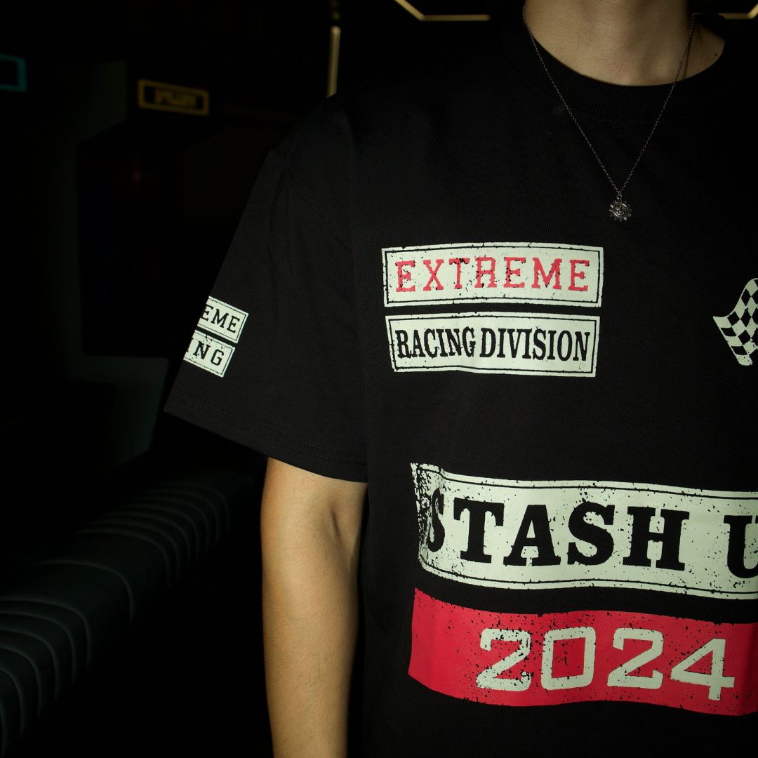 RACING TEE BY STASH UP- BLACK