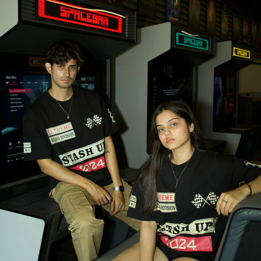 RACING TEE BY STASH UP- BLACK